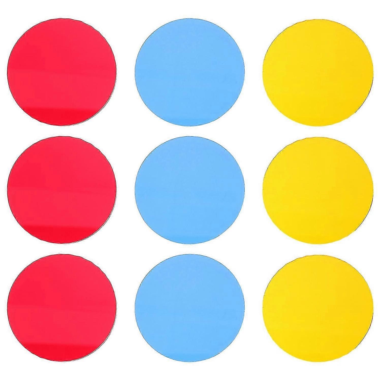 9pcs Educational Color Filter Board Circular Lighting Filters Transparent Color Film Sheets