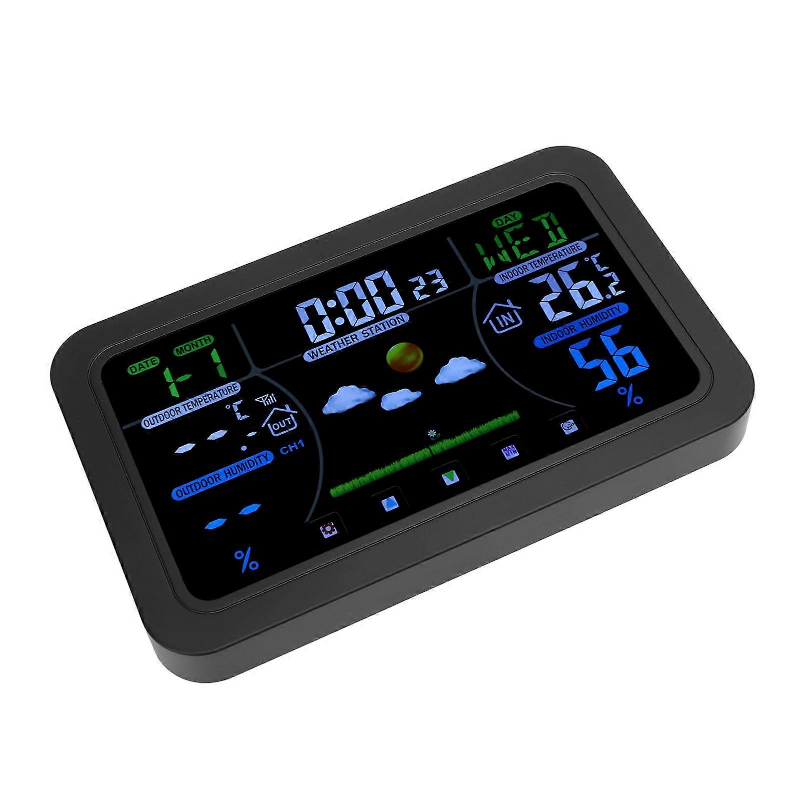 Weather Clock HD 3 Brightness Backlit Screen 12h 24h Display Multifunctional Weather Forecast Clock