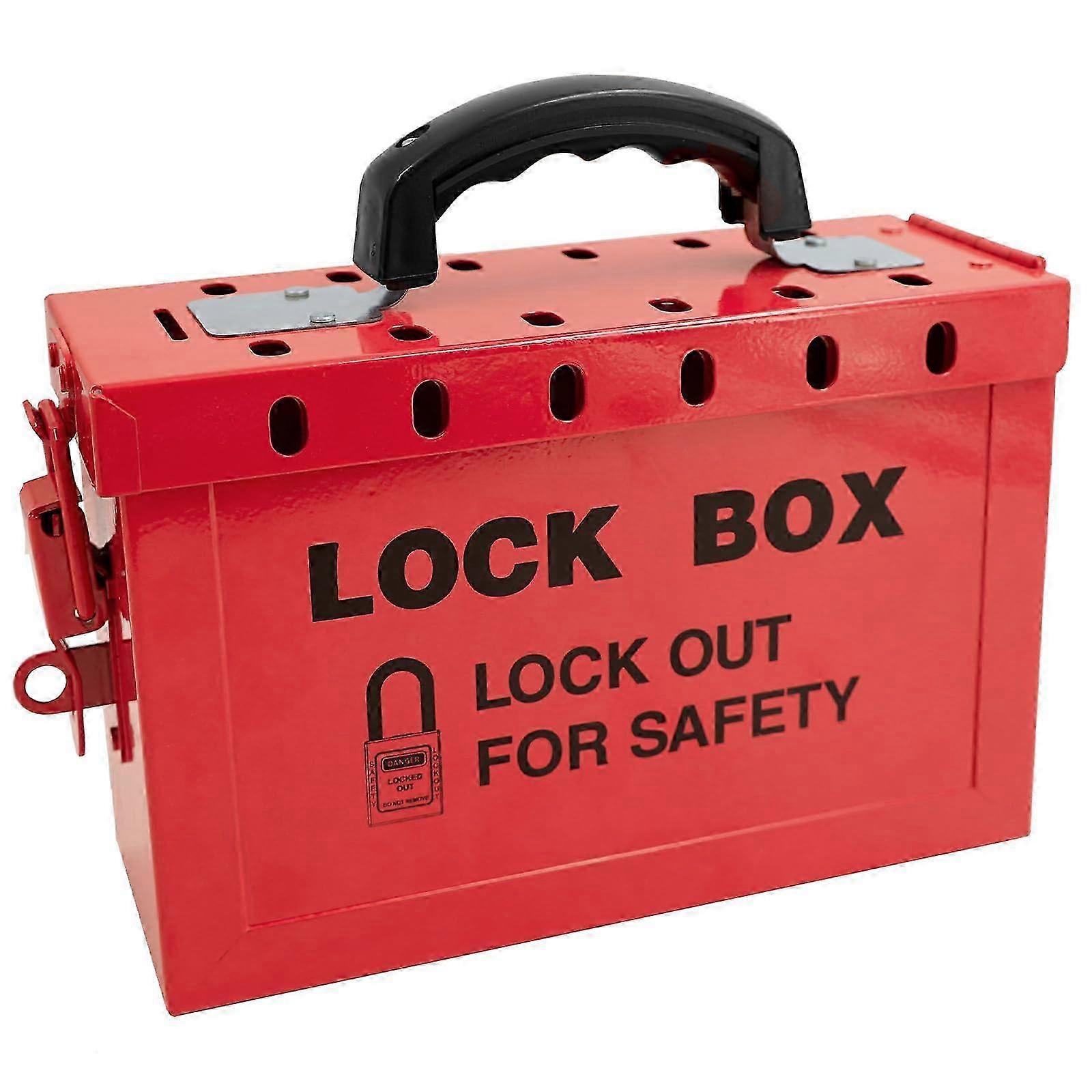 2025 Lockout Tagout Group Lockbox für OSHA-konform, rote Stahlbox mit ...