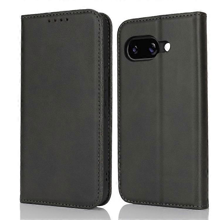 Compatible For Google Pixel 9a Case PU Leather Calf Textured Magnetic Closing Smart Phone Cover