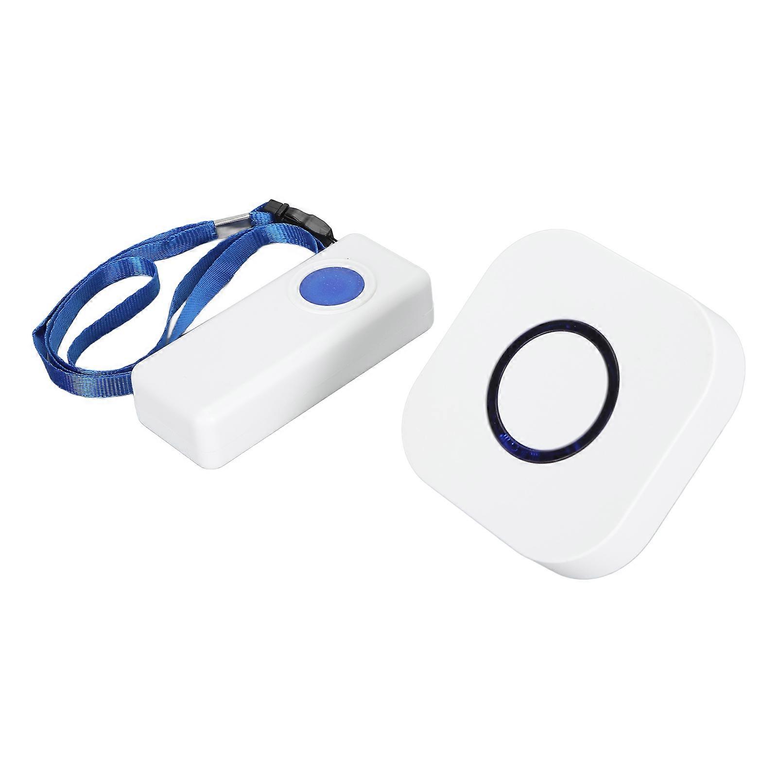 Wireless Caregiver Pager with 4-Level Volume, Waterproof Button, and Long Range