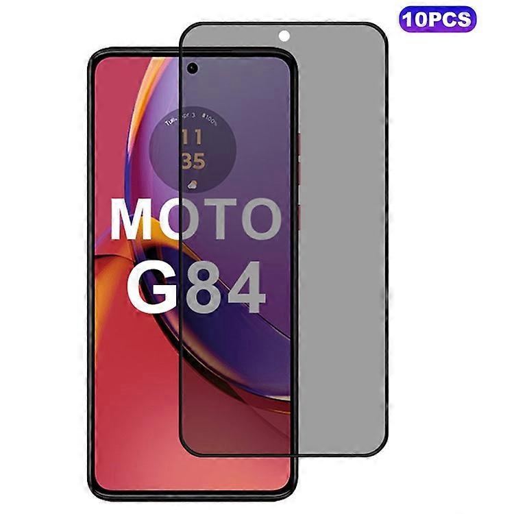 10Pcs / Pack Compatible For Motorola Moto G84 5G Anti-Spy Full Screen Protector 2.5D Silk Printing Film