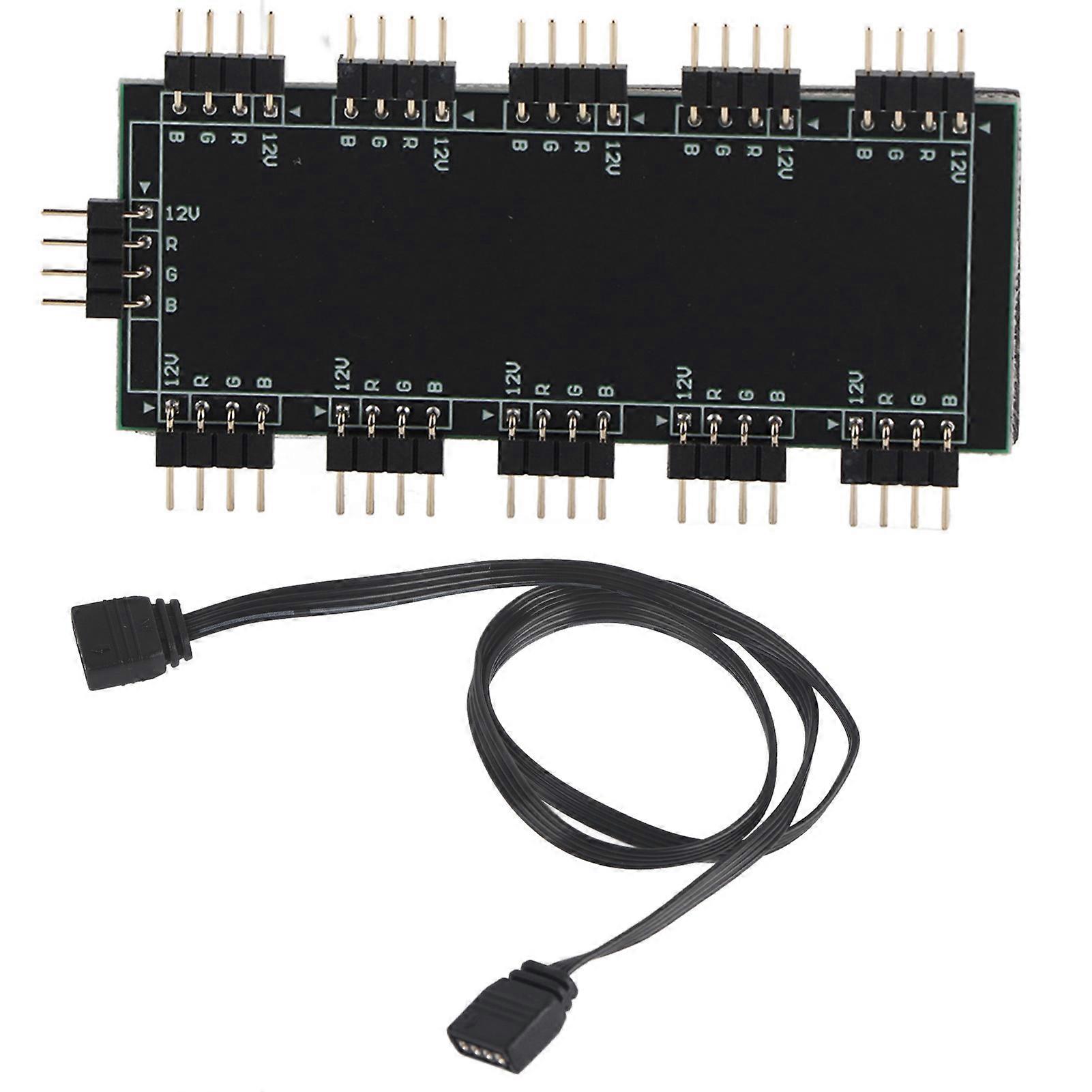 Computer 10-Channel RGB Hub PC MOD Motherboard RGB Fan Extension Cable (12V 4-Pin)