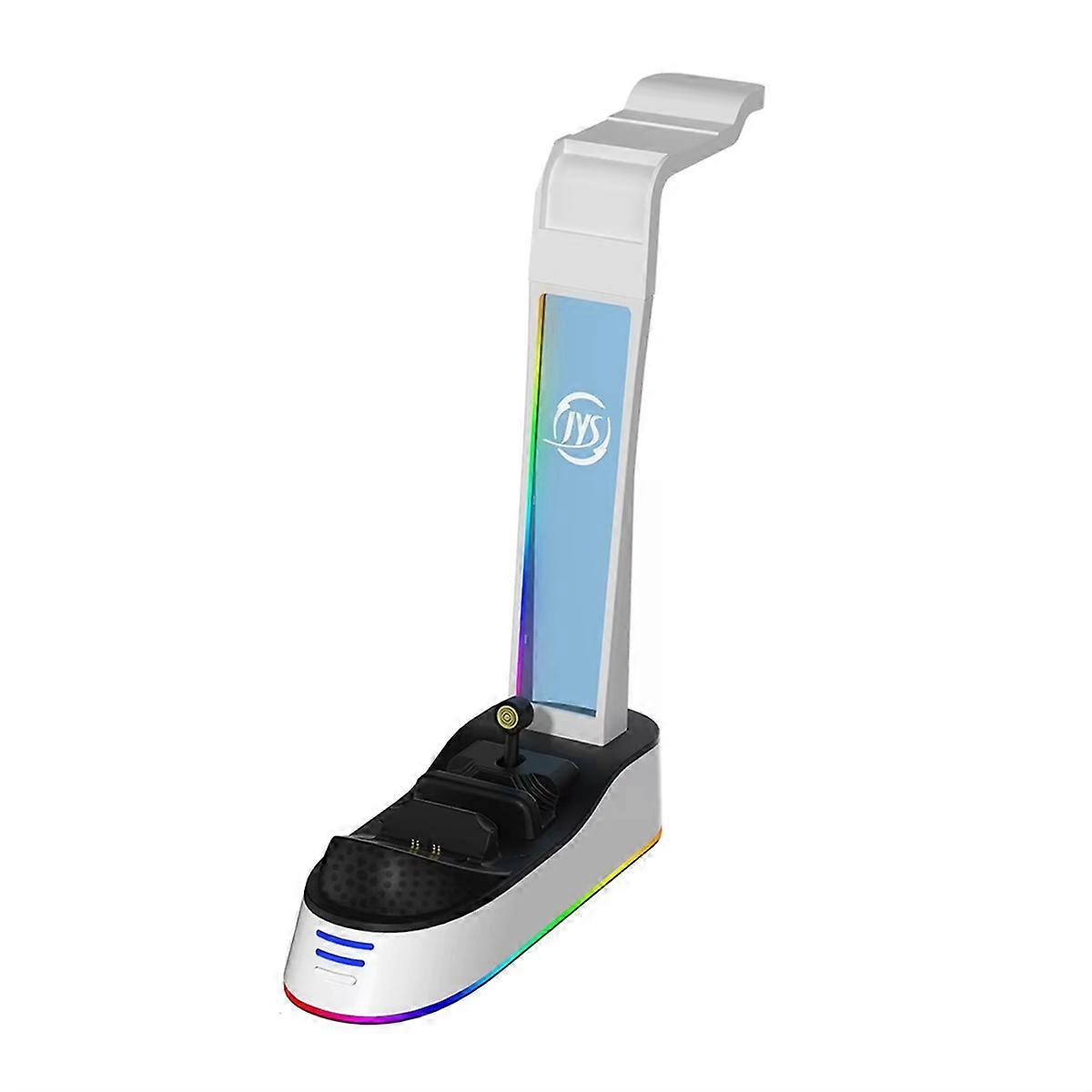 Charging Base with Headset Holder for Controller Charging Stand RGB Light Charging Indicator for Po