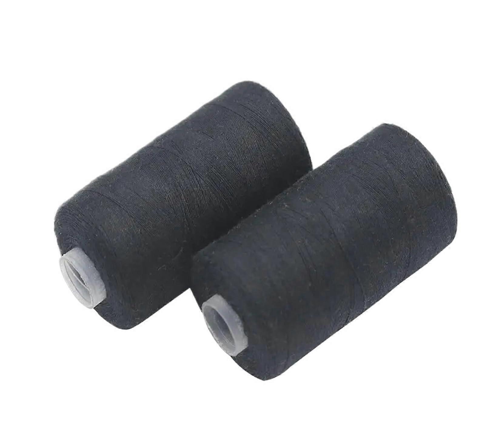 Two Pieces of 500M Polyester Sewing Thread Set with Sturdy Sewing Thread, Suitable for Manual Use(Black)