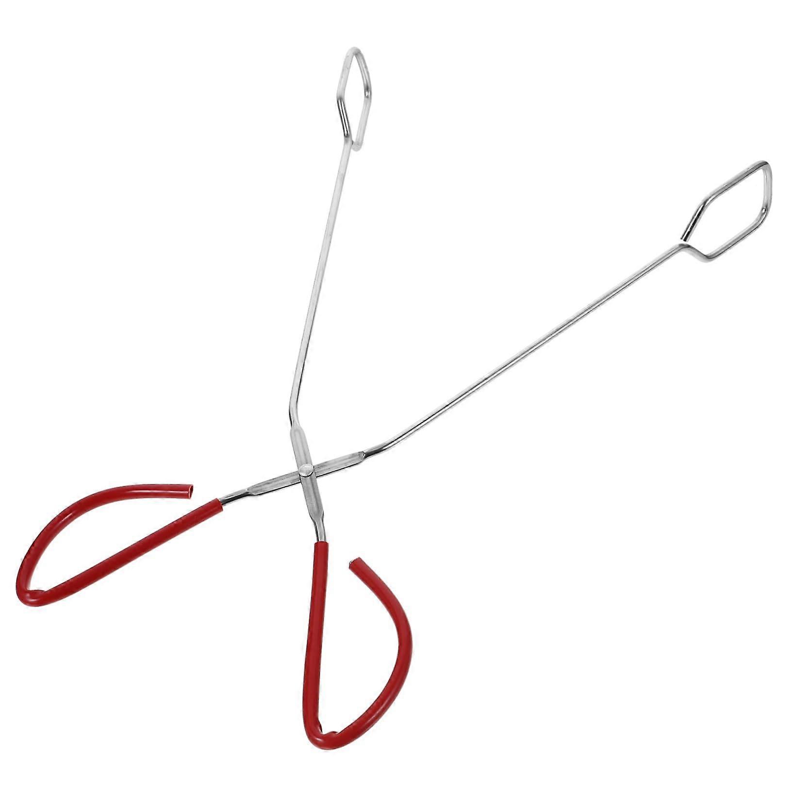 Stainless Steel BBQ Handle Scalding Clip 37.5x9.5cm for Kitchen Barbecue in Random Colours