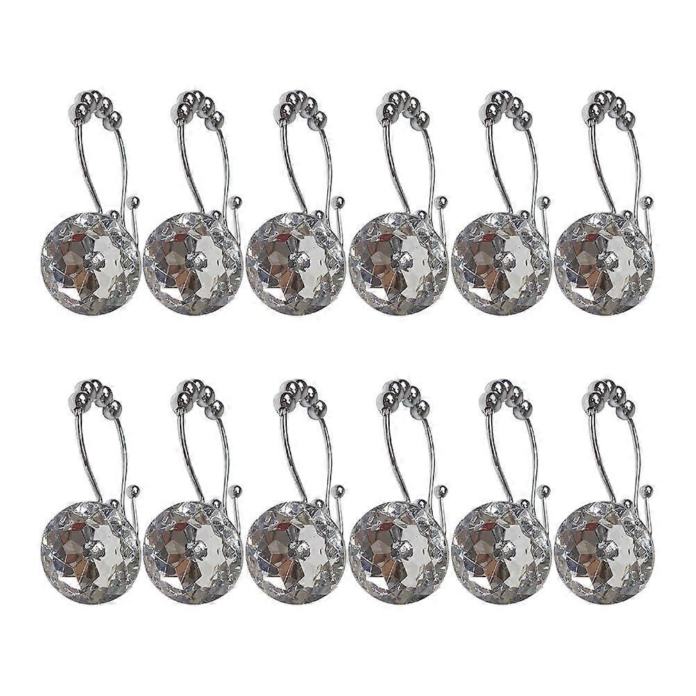 Shower Hooks For Bathroom Curtain Metal Glide Easy Swapping Of Curtain And Liner 12Pcs