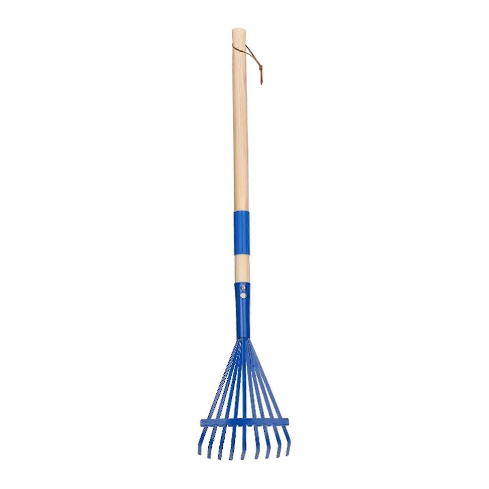 Garden Rake with 9 Tines for Quick Leaf Cleanup in Garden and Yard