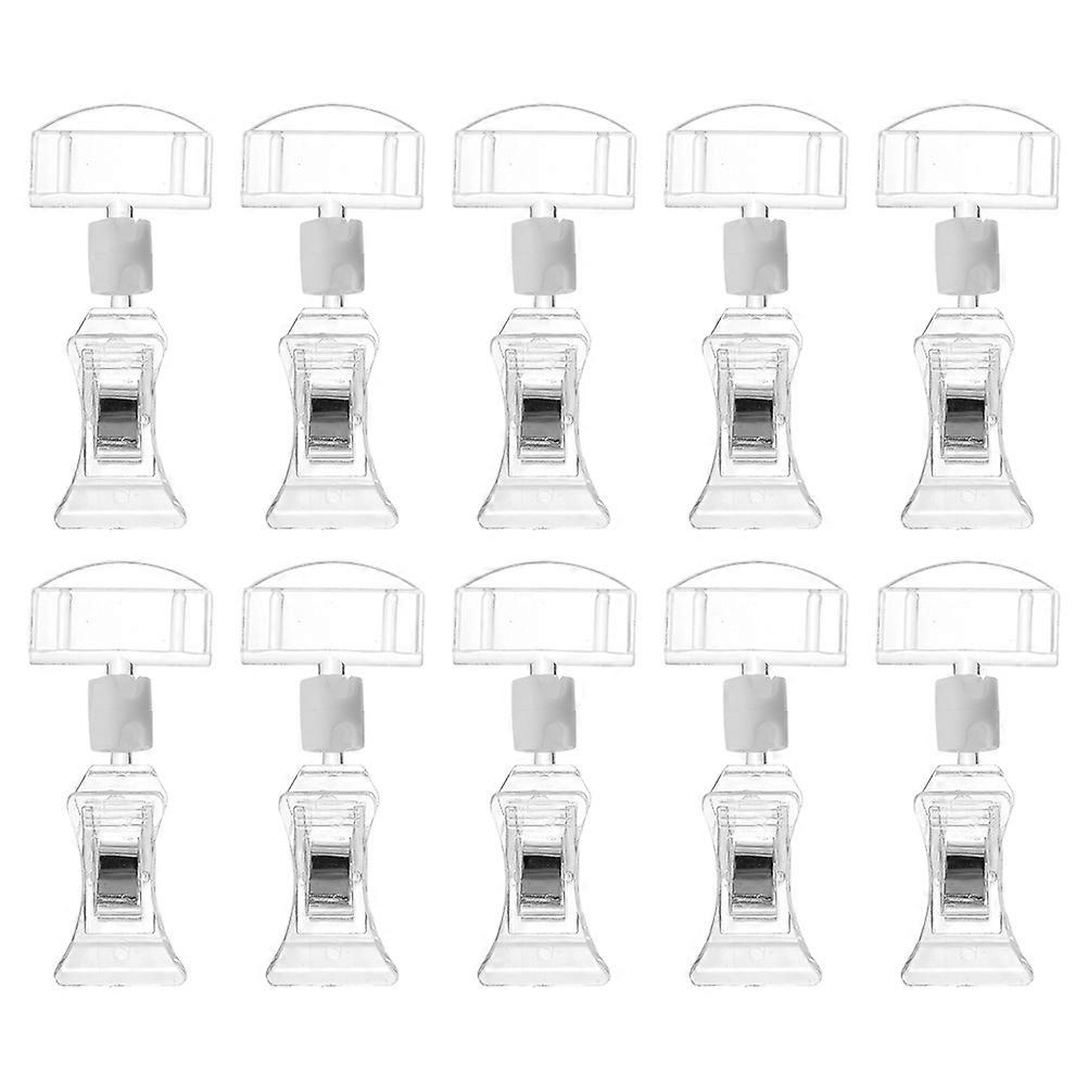 Storage Label Clips Price Tag Clips Exhibitions Ax Head Shape Price Display Rack Transparent Advertising Signs Holder 10Pcs
