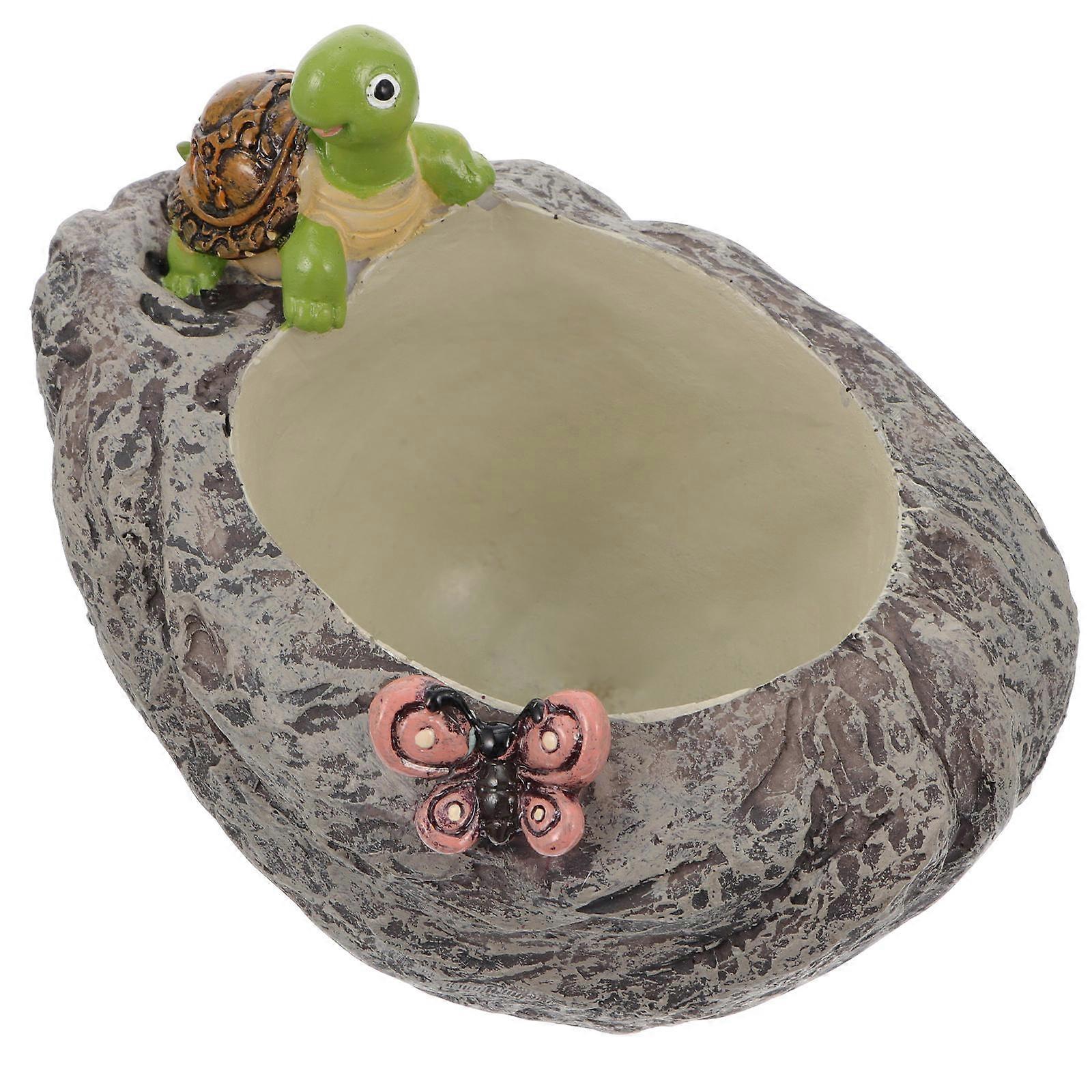 Cute Small Succulent Pot Resin Turtle Flowerpot Desktop Ornament Assorted Color 13x9x9cm Storage Plant Growth 1Pc