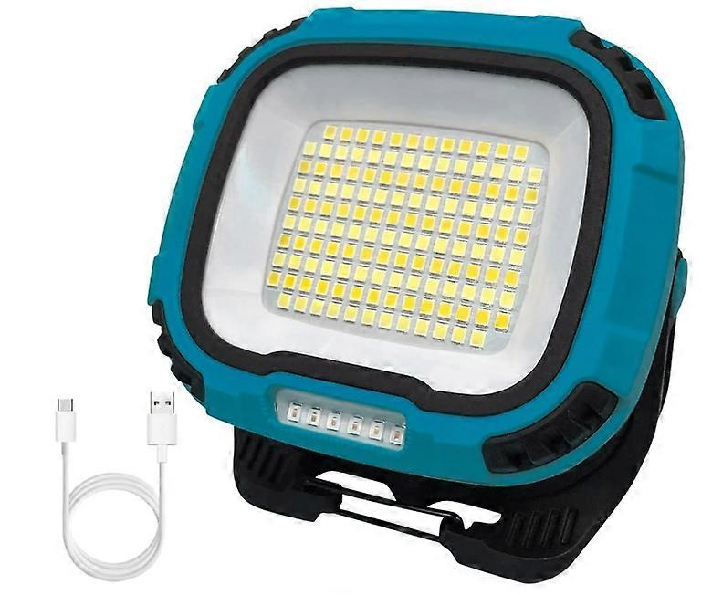 LED Şarj Edilebilir Çalışma Işığı, Manyetik Tutuculu COB Projektör Süper Parlak, USB Pil Güvenlik Işığı Taşınabilir Işık Dış Mekan Su Geçirmez (Mavi)