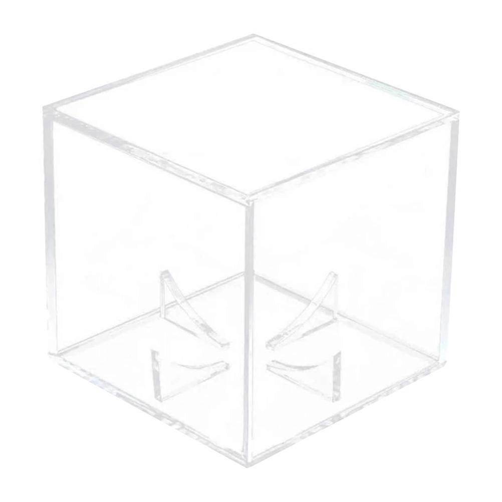 Transparent Baseball Display Case Durable Acrylic Memorabilia Holder with Ball Bracket for Home or Office Sports Souvenir Storage