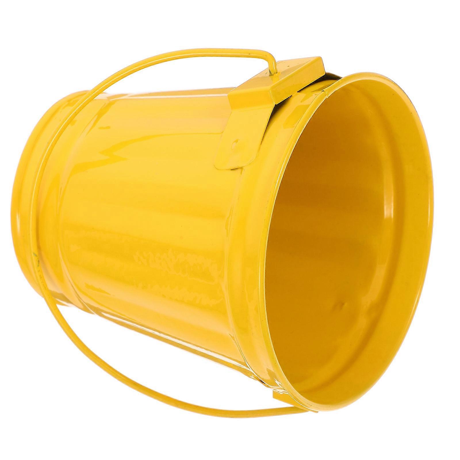 Cute Multifunctional Small Metal Bucket With Handle For Office Waste Storage 9.30X9.00X9.00CM 1Pack