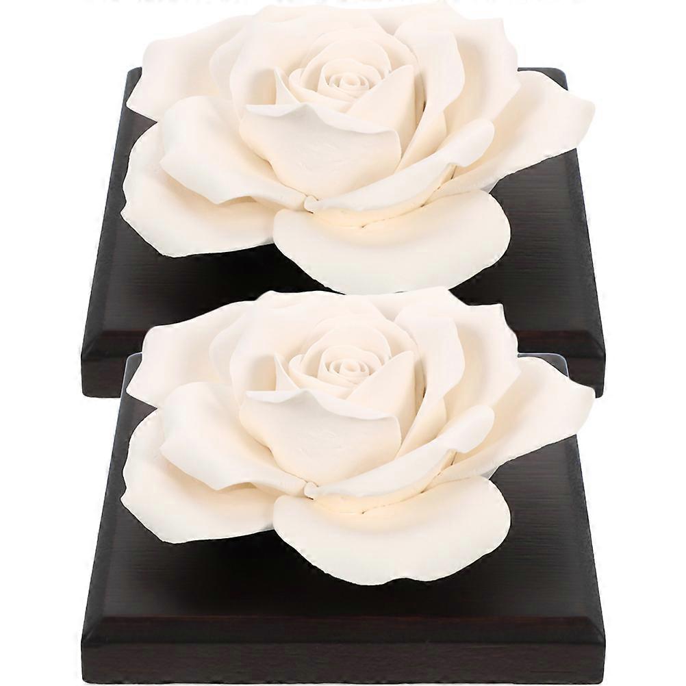 Ceramic Essential Oil Diffuser Scent Diffuser For Room Decor Black 8.5X8.5X4cm 2Pcs