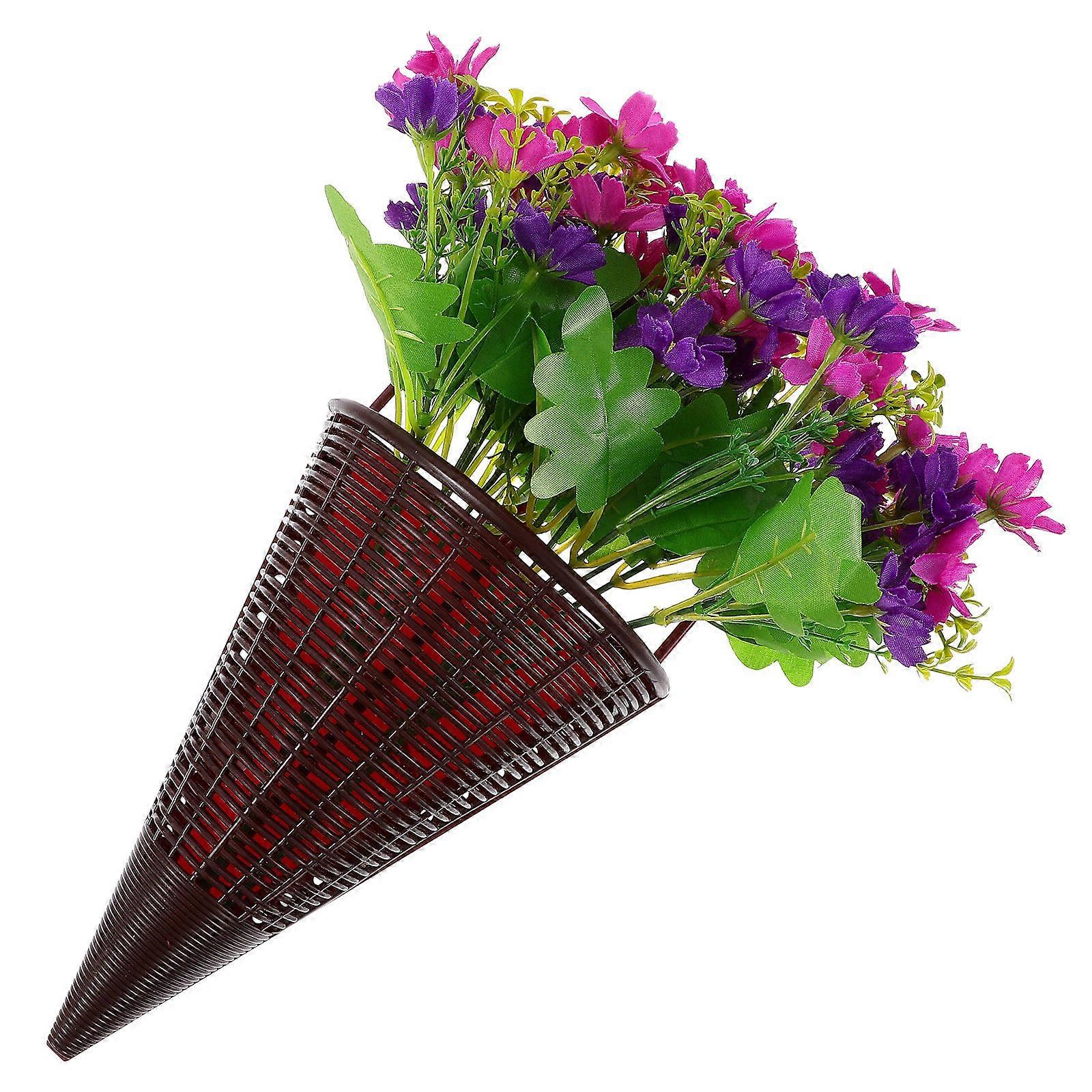 Simulation Artificial Flower Basket Wall Hanging Spring Wedding Decor Purple 32.00X20.00X6.00CM Plastic 1Pack