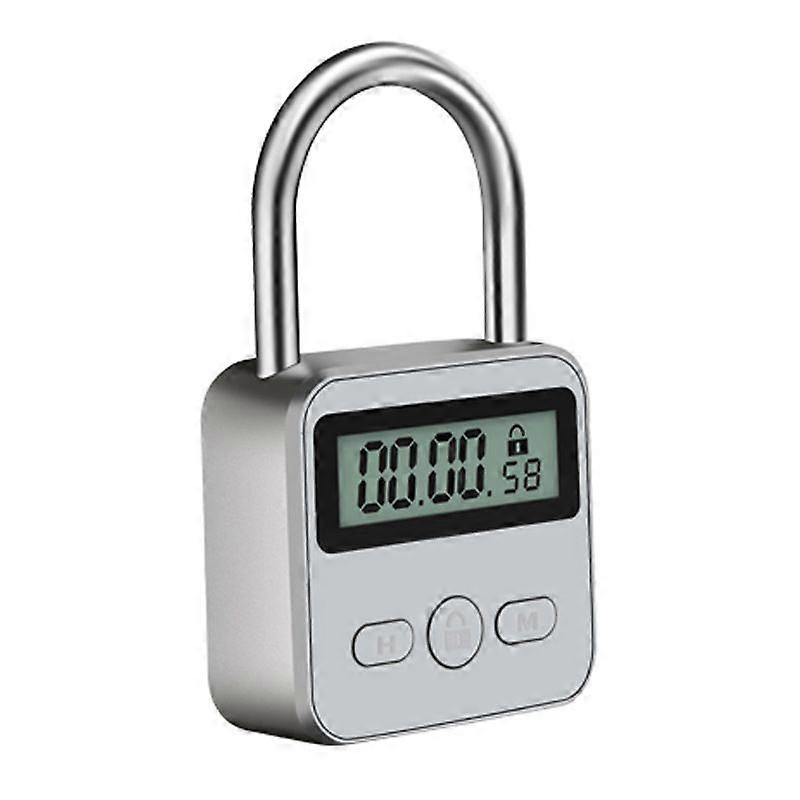 Smart Time Lock, 99-Hour Max Timer Lock, Multifunctional Travel Electronic Timer with LCD Display, White