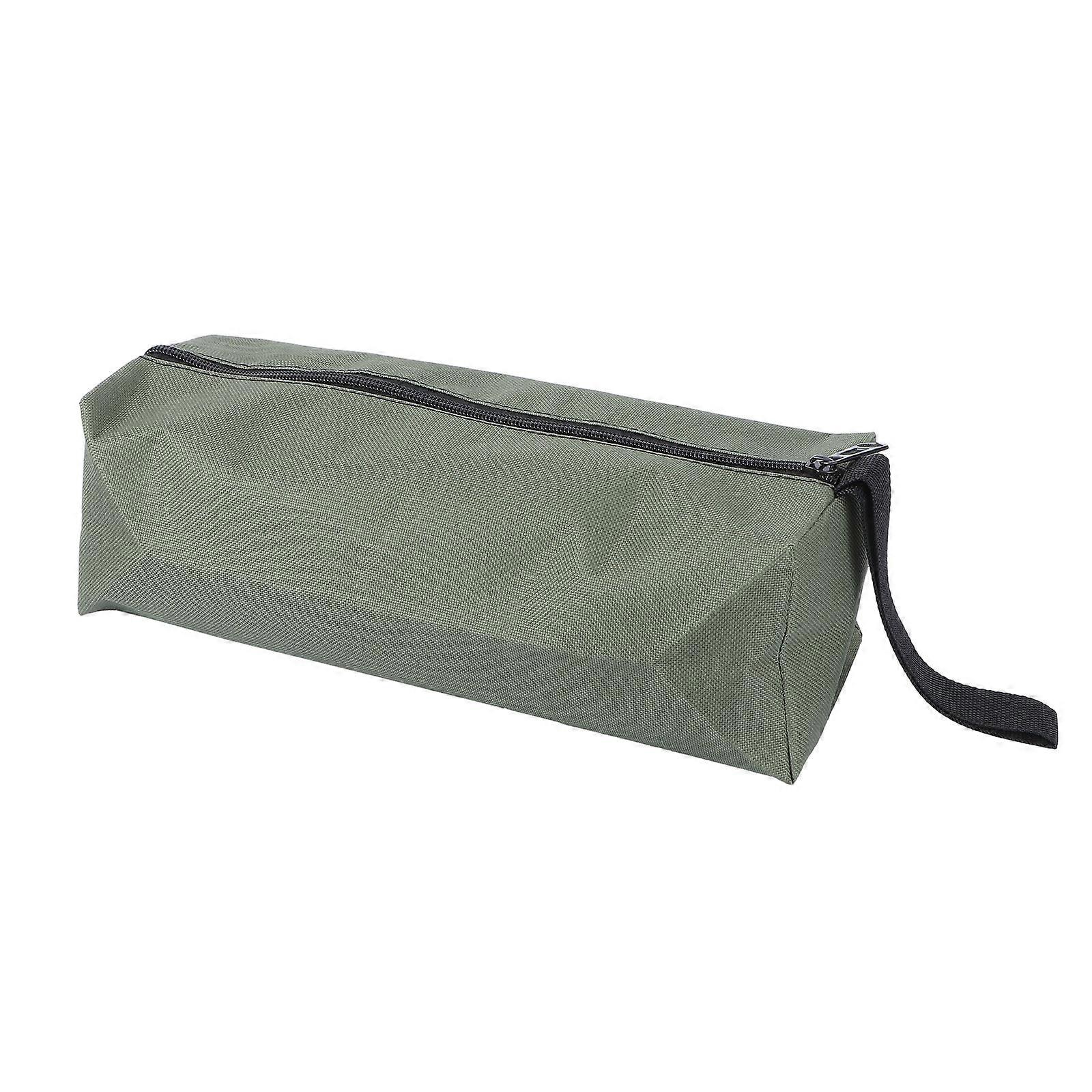 Large Military Green Tool Bag, Oxford Cloth with Metal Storage Pouch, Portable Zipper Organizer for Handheld Tools and Accessories