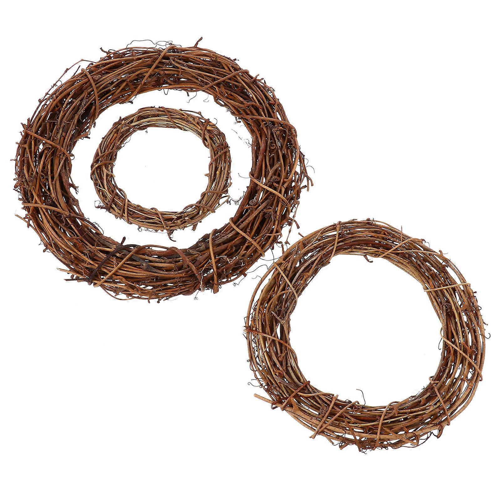 זר גפן תפאורה זר מלאכת יד קישוטי חג המולד קולב דלת זר ראטן 20X20 ס"מ 3 יחידות