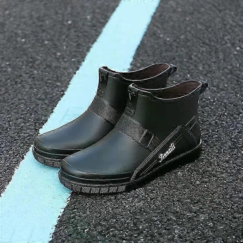 Stylish Waterproof Men's Motorcycle Boots for High Ankle Rain Protection, Adult Safety Work Shoes for Men with Splash Resistance