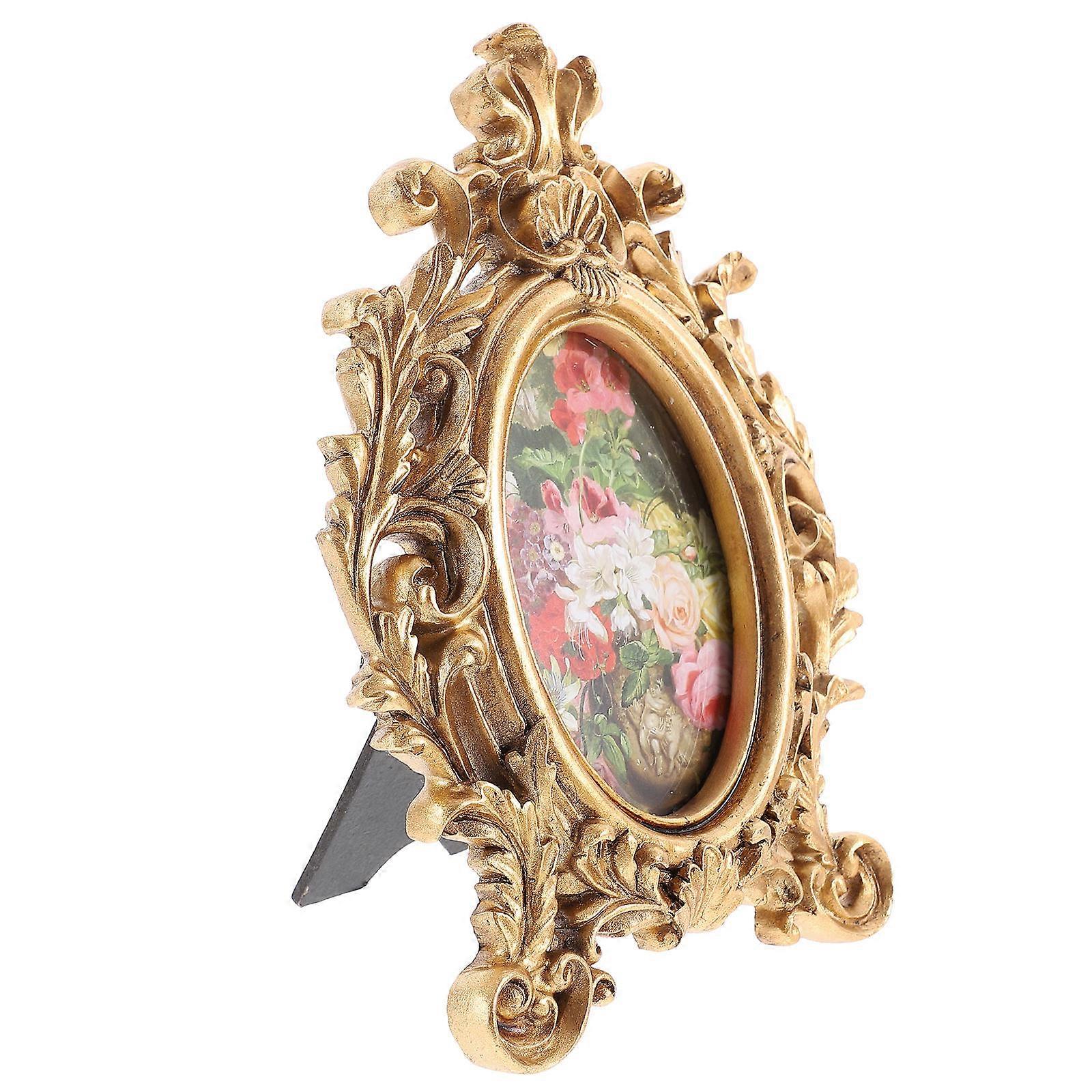 Cute Photo Frame Desktop Resin Displaying Photos Oval Shape Home Decor 16X10.5CM 1Pack