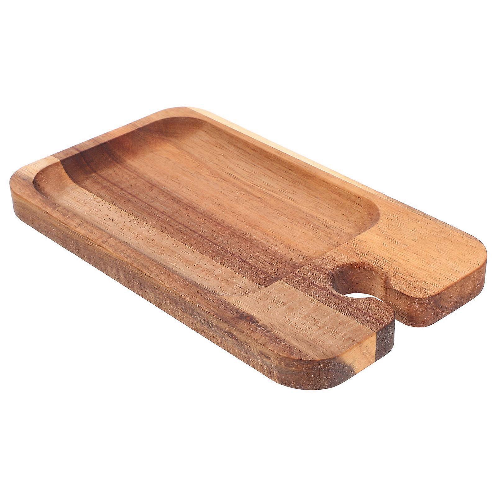 Cheese Servers Wood Appetizer Plate Rectangular Portable for Home Use 1Set