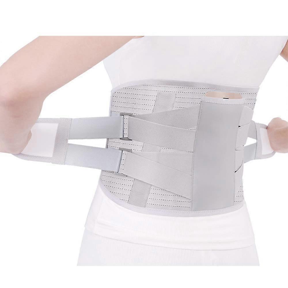 Back Bandage with Support Struts, Adjustable Straps, Breathable Mesh for Back Pain Relief, Herniated Disc, Sciatica, Scoliosis, Grey, XXL