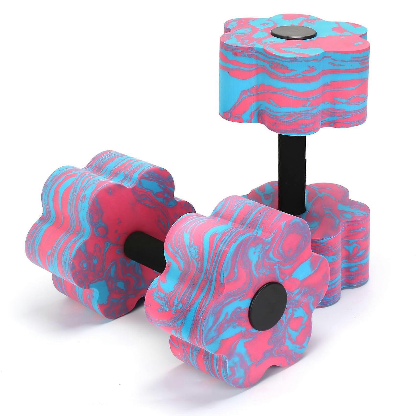 Aqua Fitness Dumbbells Density EVA Foam for Water Training Pink/Blue