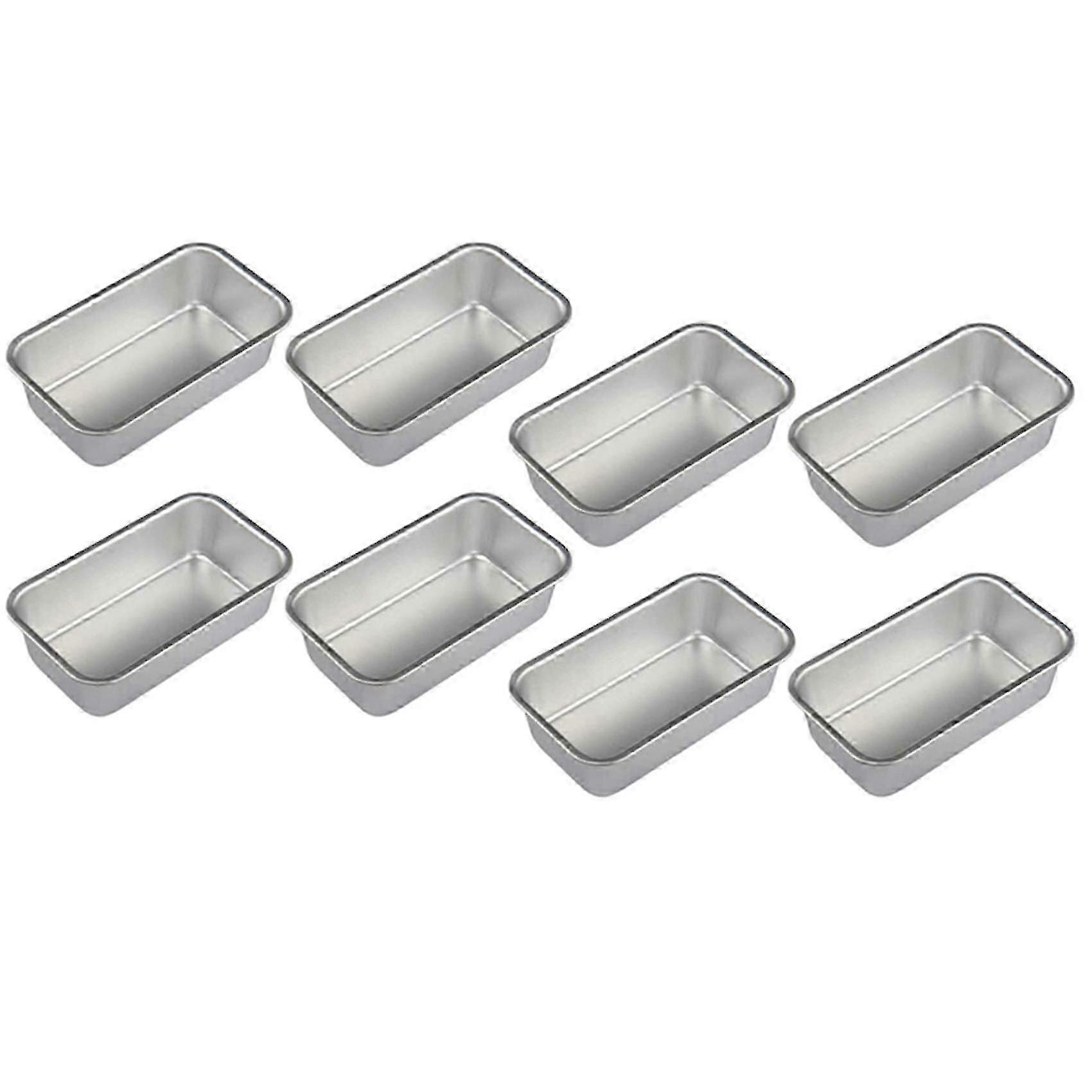 8pcs Aluminum Alloy Loaf Tin Rectangular Non-stick Bread Mould