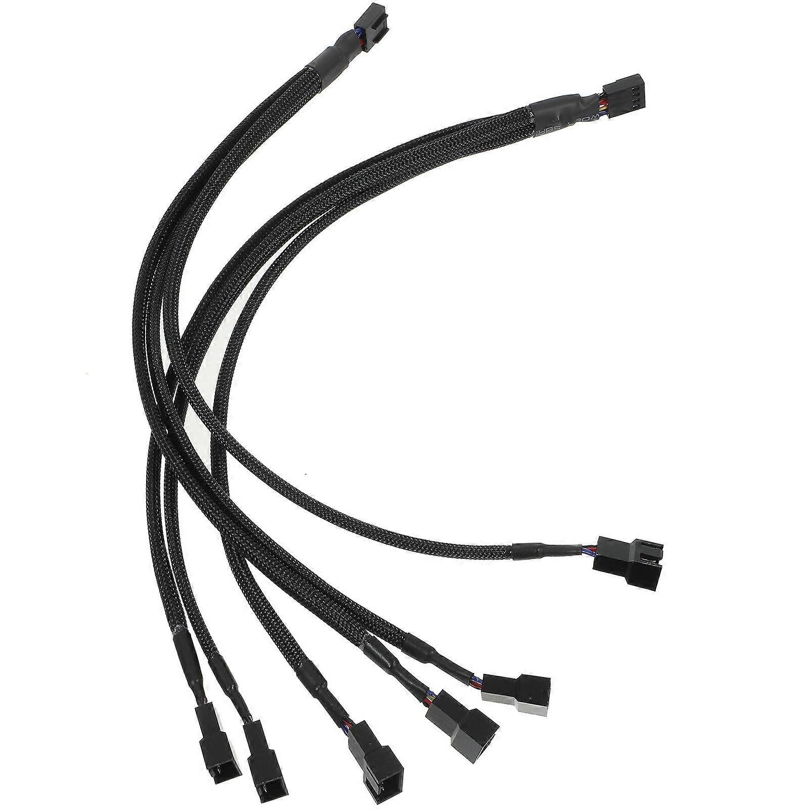 Fan Connectors Pc Case Splitter Computer Use Gamers 32.8X4.20X1.10CM Black Splitting 2Set
