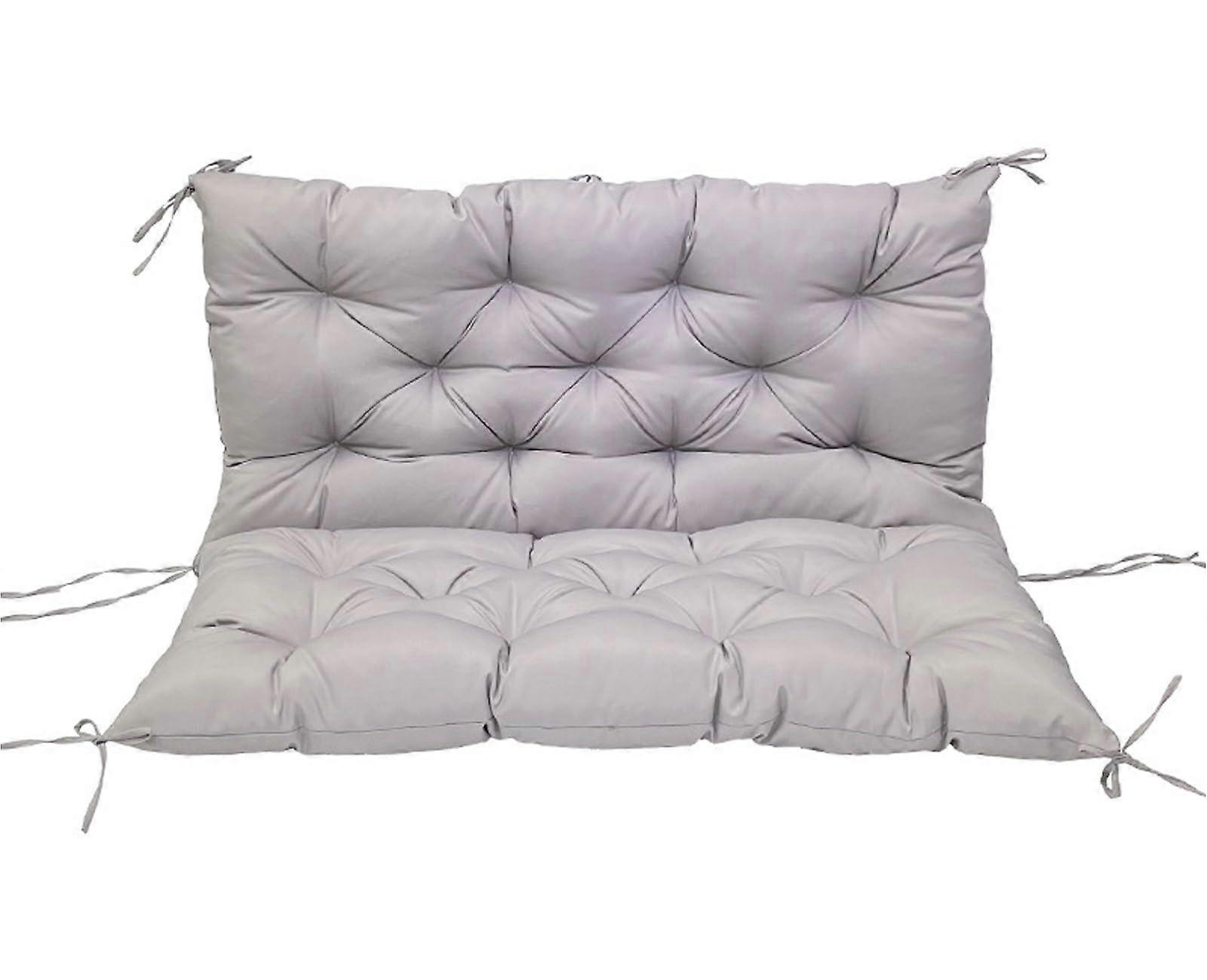Waterproof Outdoor Swing Seat Cushion with Backrest, Light Gray, 100.1x100.1 cm