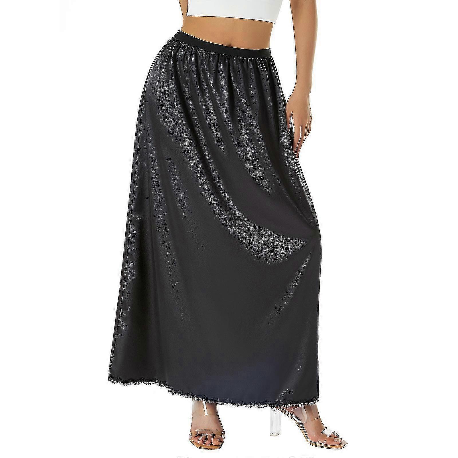 Half Slip Lace Long Elastic Waist Skirt