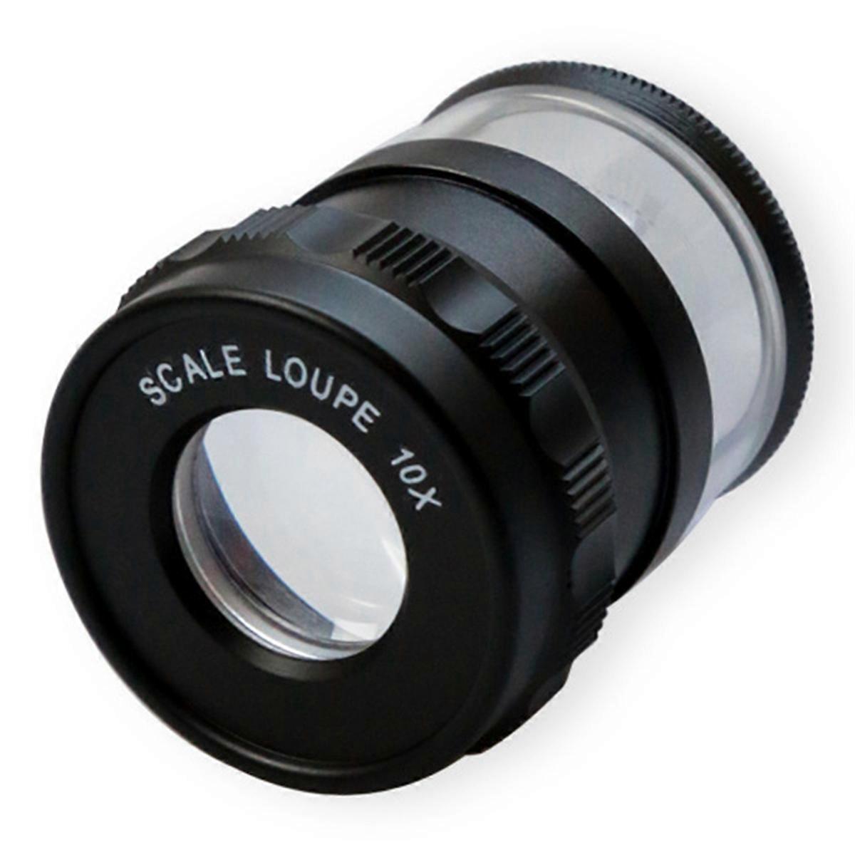 Hand-Held Microscope Magnifying Glass 10X- Jewelers Loupe Desktop Magnifier Portable Scale Loop for