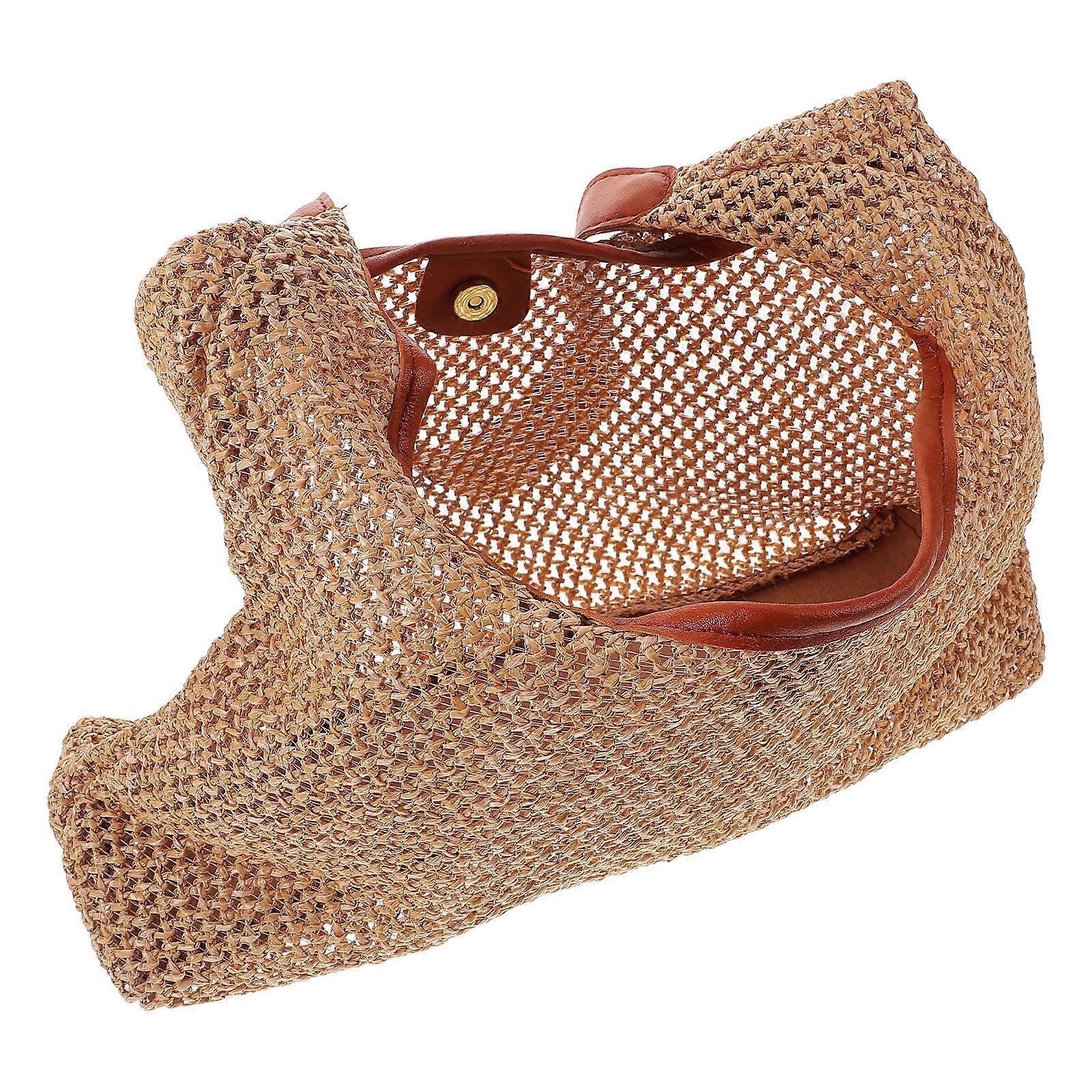 Stylish Woven Straw Beach Bag, Large Capacity Rattan Shoulder Handbag for Shopping, Holidays & Everyday Use – Durable & Comfortable Tote for Busy
