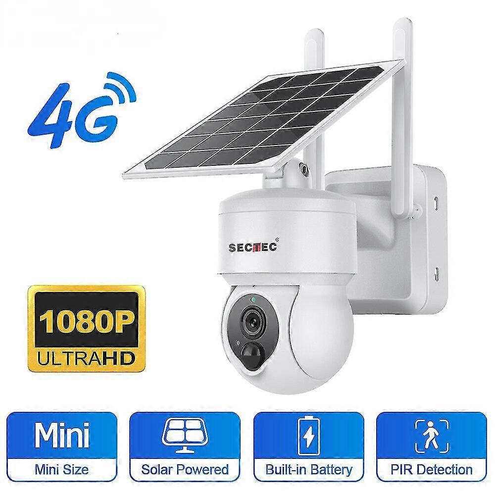 Wireless PTZ Solar Camera with 4G SIM, 2MP Outdoor Security CCTV, Two-Way Audio and Solar Panel