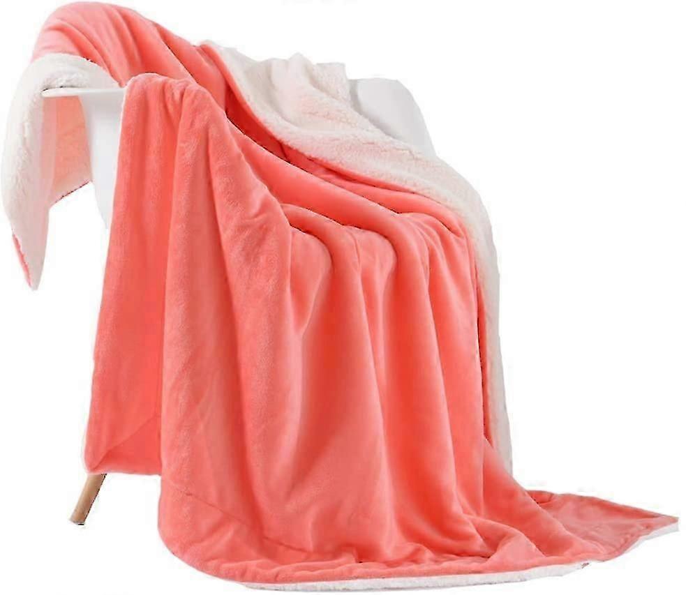 Reversible Sherpa Flannel Throw Blanket - Ultra Soft for Bed or Couch (60x80in)