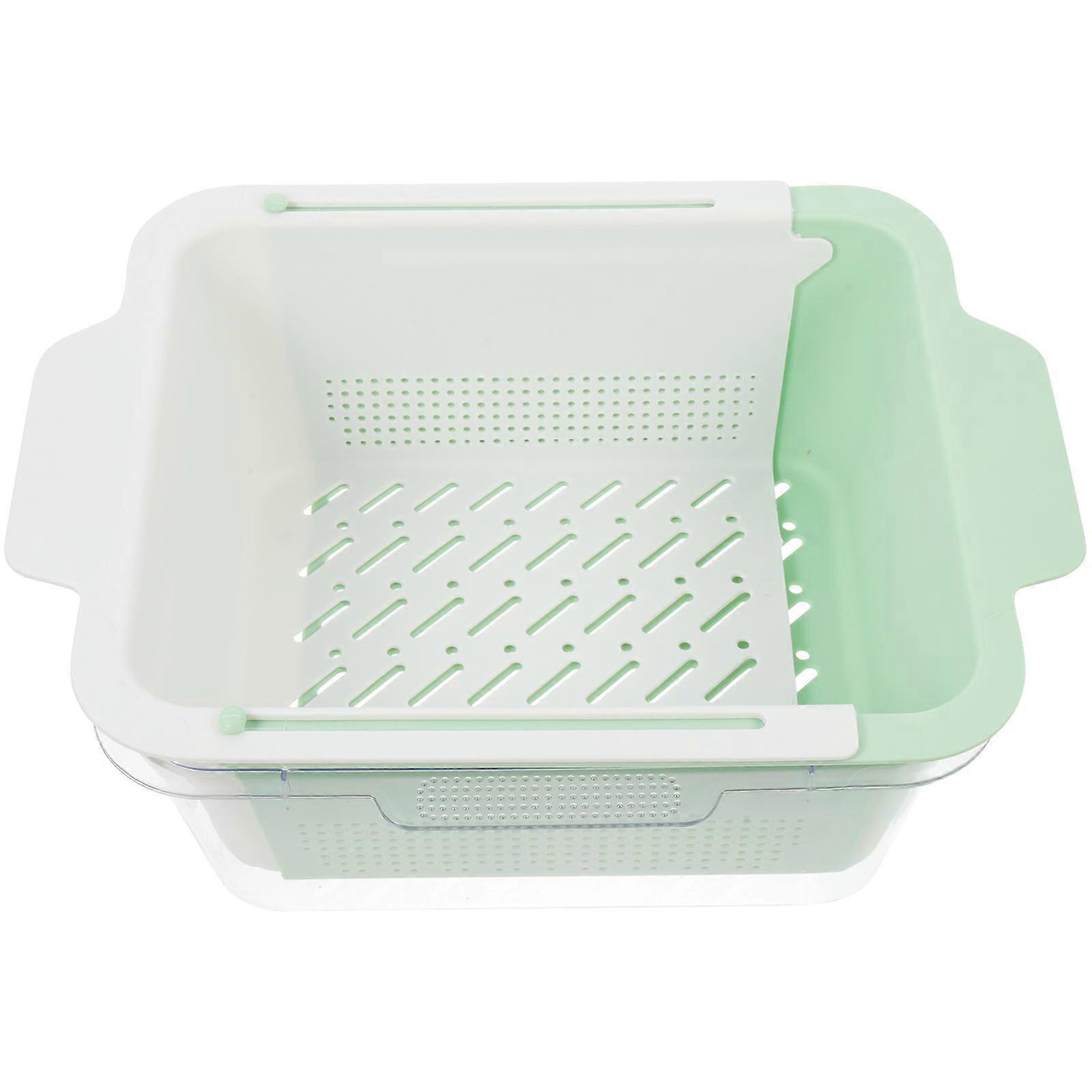 Household Strainer Basket Multi-Function Drain Basket Kitchen Use Green 30X23CM Draining 1Set