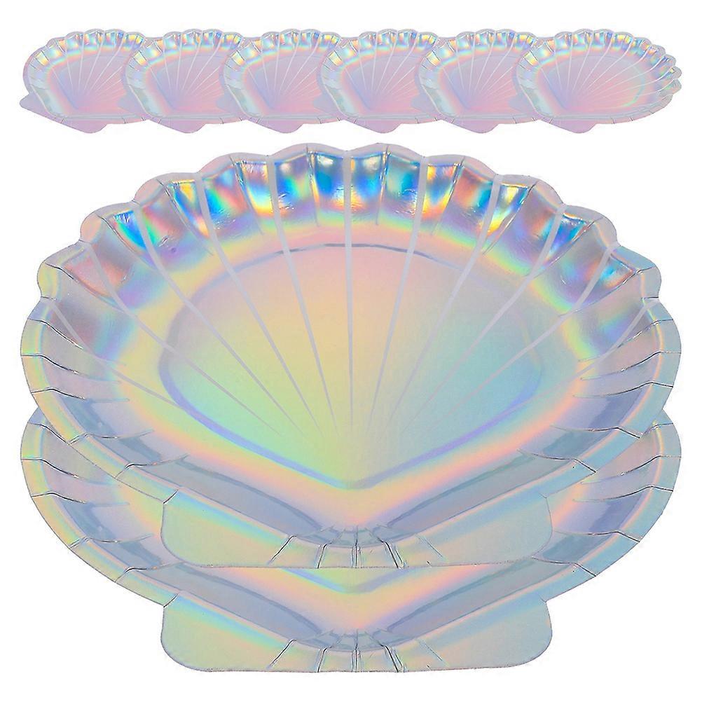 Food Serving Paper Plates Seashell Party Plate Party Organizers Festive Atmosphere 18.50X18.00X1.50CM 16Pcs
