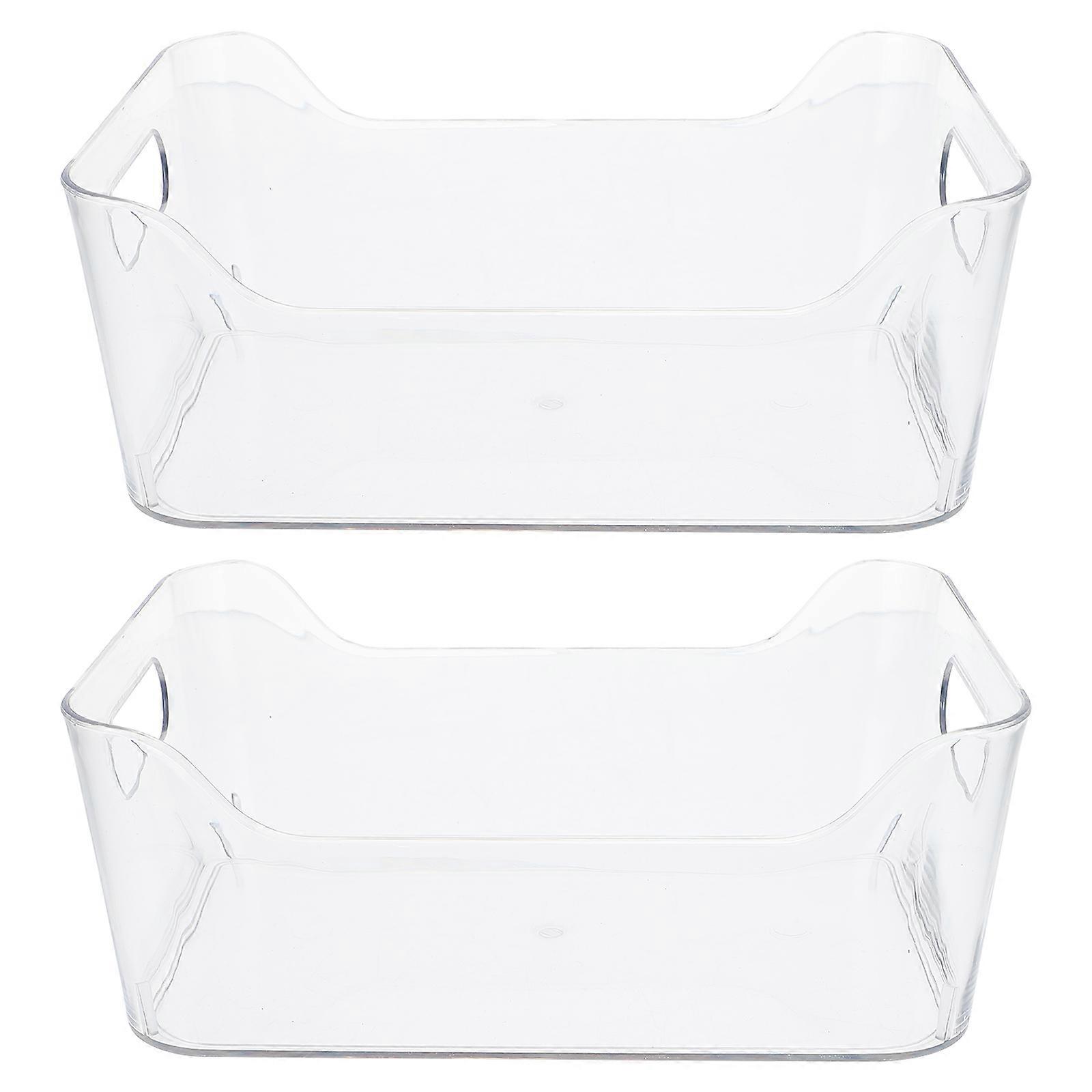 2pcs Stackable Storage Bins with Lids   Fridge Organizer Boxes for Cans, Small Refrigerator Storage Containers for Organization