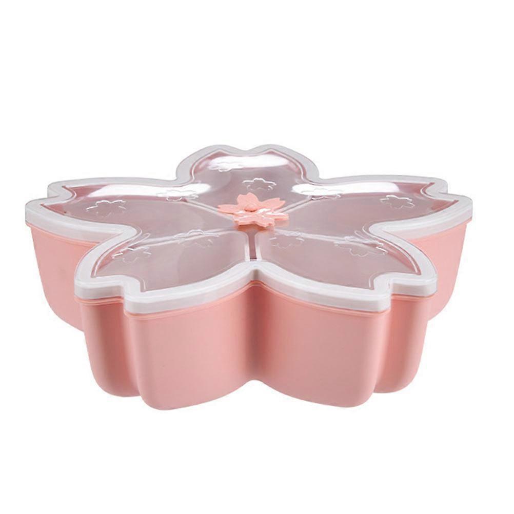 Covered Snack Box Pink Compartment Design For Daily Life 1Pc