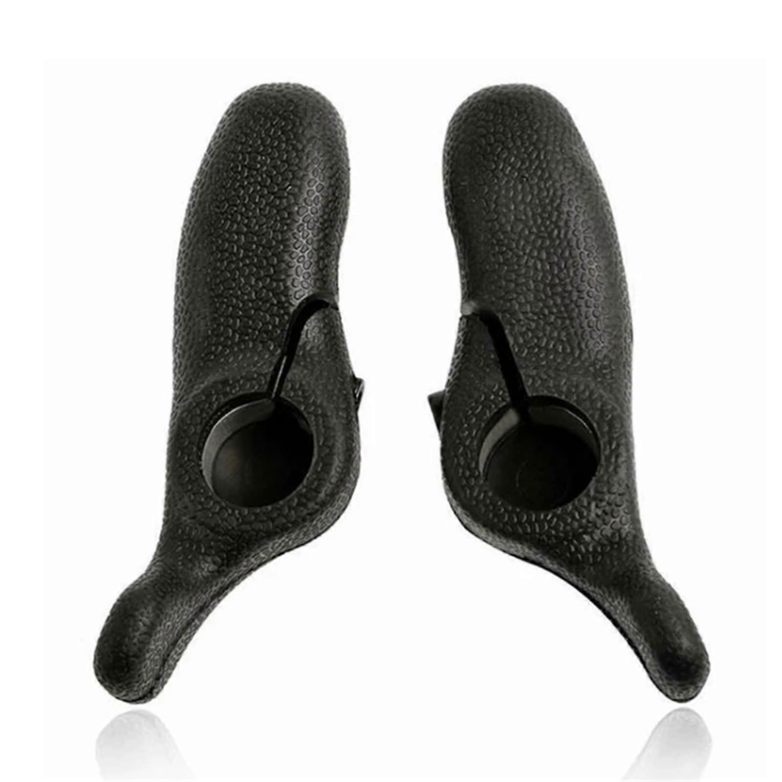2Pcs Mountain Bike Handlebar Bar Ends Ergonomic Plastic Grips for Comfortable Riding - Streamlined Design and Easy Installation