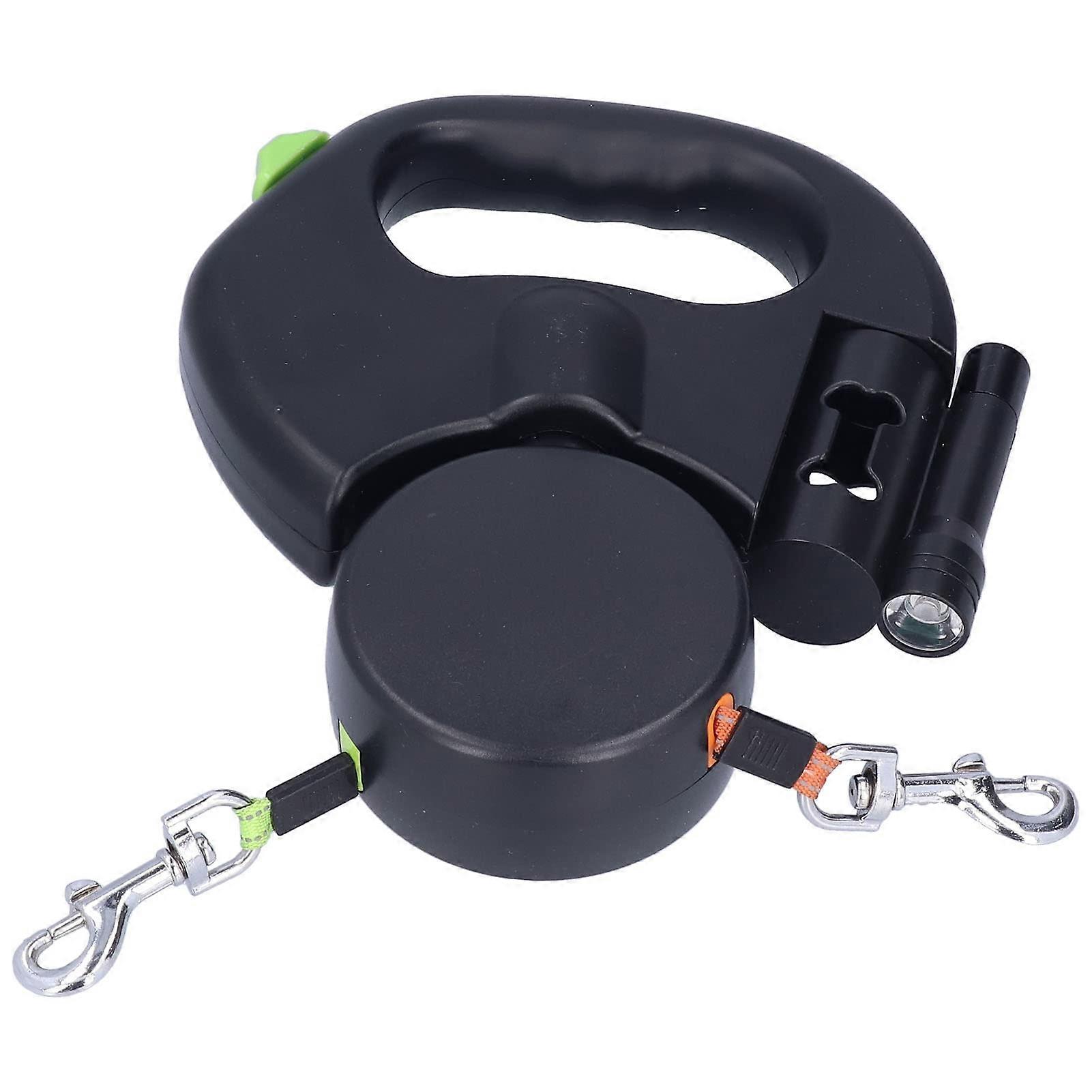 Retractable Double Dog Leash 3.0M Nylon Reflective with Rotating Buckle