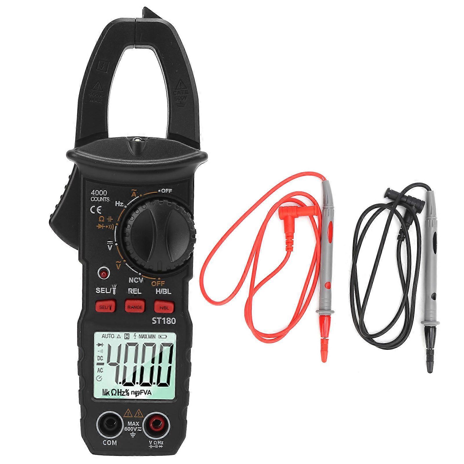 ST180 Digital Clamp Multimeter AC/DC Voltage Meter Automatic Clamp Tester with Flashlight