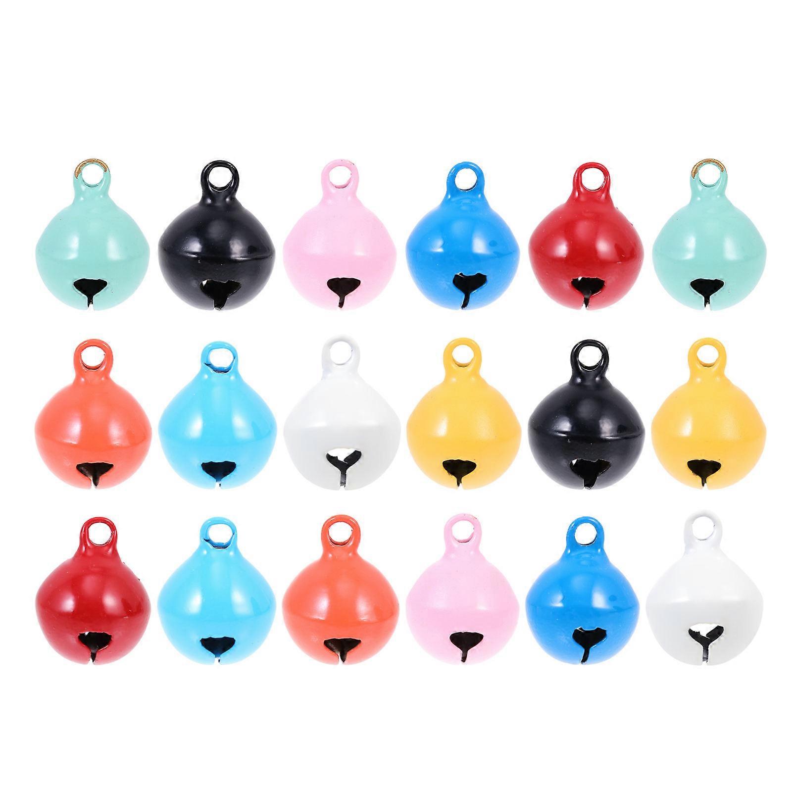 Assorted Color Copper Bells for Decor with HeartShaped Groove and Fine Craftsmanship 18 Pieces