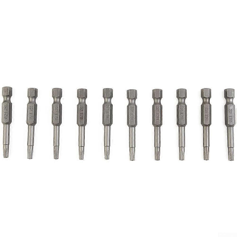 Torx T20 Screwdriver Bits Magnetic Alloy Steel 6.35mm Hex Shank Set of 10 for Power Tools
