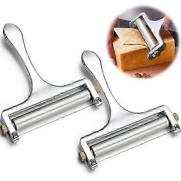 2 part cheese slicer, adjustable thickness in stainless steel