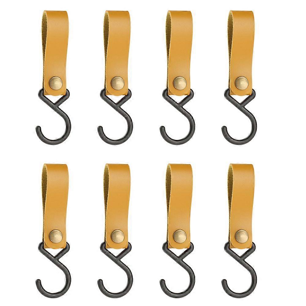 Portable Outdoor Hook Camping Picnic S-Hook PU Leather Hung Hook KeyChain Hook Storage Rack Shelf Hooks Set HangersYMHC
