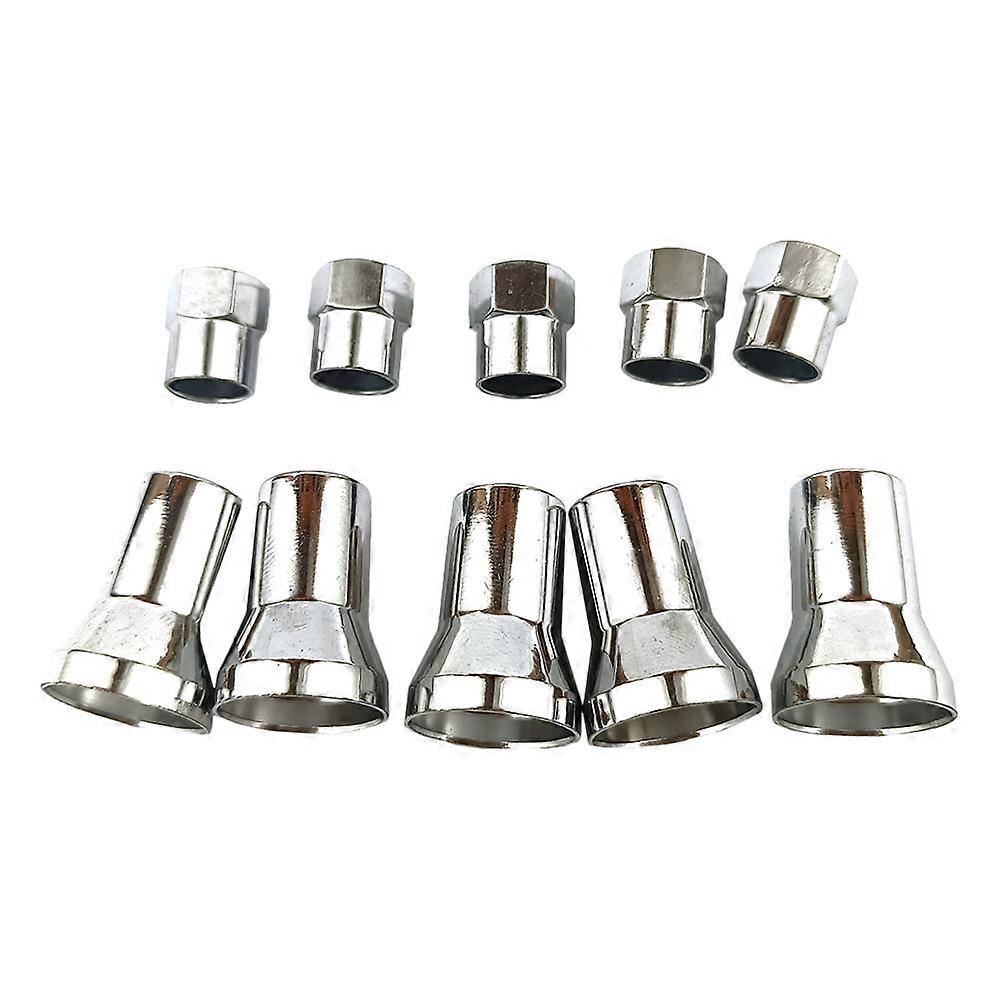 Valve Stem Sleeves and Caps Kit with Unique Stylish Design for Car Use Silver Plastic 2 Sets