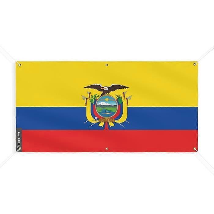 Ecuador Flag Banner 6 Grommets 180x360cm Polyester