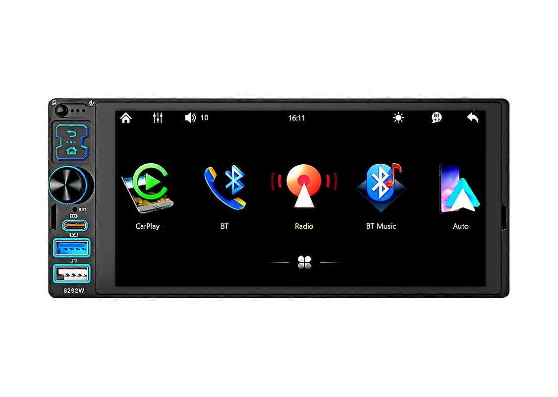 6.9" Single DIN Car Stereo Radio Wireless CarPlay Bluetooth 5.2 Android Auto IPS 1280 * 480 FM Radio