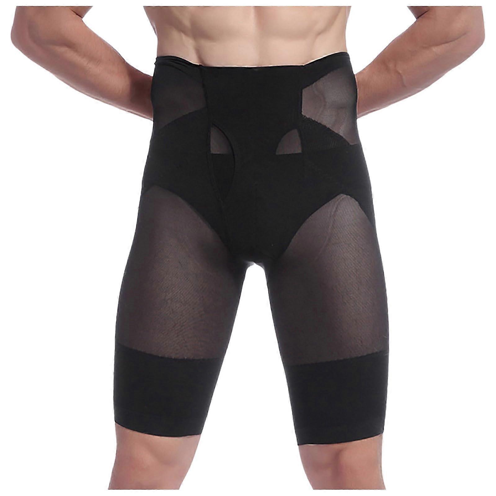 Short Shapewear Homme Cuisse Amincissant Body Shaper Taille Leggings XXL Noir